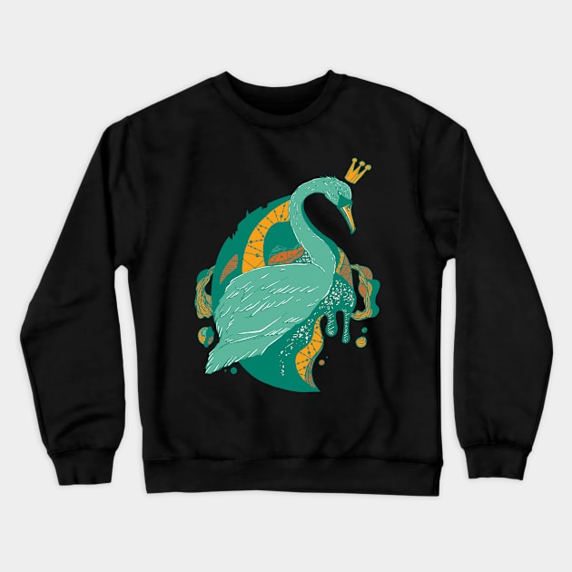 Mountain Green Swan Queen Crewneck Sweatshirt by kenallouis